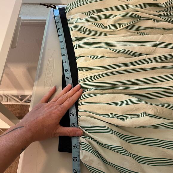 Future Collective Green Vertical Striped Retro A Line Elastic Waist Size XL - Picture 8 of 10